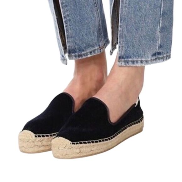Soludos Velvet Platform Smoking Espadrille Slipper Loafers - Picture 17 of 17